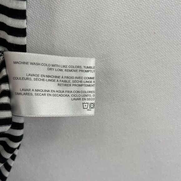 AG Adriano Goldschmied Top Womens XS Black Striped Comfy Casual Fitted Grunge - Picture 14 of 16